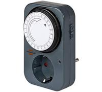 Brennenstuhl Timer MZ 20 Mechanical Timer Socket (Daily Timer Switch with Child Lock), Colour: Grey