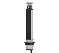 Brennenstuhl Tower Pop-up Retractable Extension Lead With Usb Ports, Black