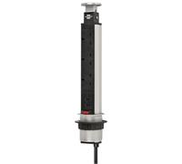 BRENNENSTUHL Tower Power Pop-Up Mains Extension Lead ind USB Charging 3 Gang 2m