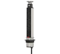 Brennenstuhl - Tower Power Pop-Up Mains Extension Lead With Usb Charging, 3 Gang, 3M Lead