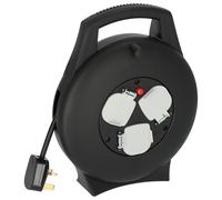 Brennenstuhl Vario Line 3-Way Extension Reel 10m (Made in Germany, Portable Extension Cable, Safety Cut-Out, Indoor Cable Reel with Carry Handle)