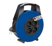 Brennenstuhl Vario Line Drum Plug with 4 sockets/Mini Cable beben (Household Drum preluzacz 15 m Cable, Made in Germany) Black/Blue