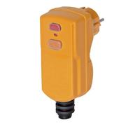 Brennenstuhl Waterproof Plug (IP 55) with Differential Protection 10 mA, Male Plug 230 V (2P+T) for Cable 3G1.5-3G2.5, Orange, Quantity: 1