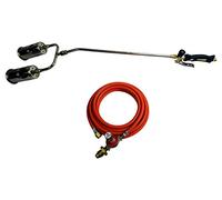 BRENNER Dual Head Propane Weed Burner Torch Kit - Heavy Duty Roofing Blow Torch with 4 Bar Adjustable Regulator & LPG Hose - Patio Weed Burner, Driveway Weed Killer, Plumbing Torch & Outdoor Heating
