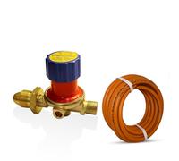 BRENNER LPG Regulator & Hose Pipe Kit - Adjustable 4 Bar Propane Gas Regulator with 2m High-Pressure Hose & Clips - Durable Gas Pipe for BBQ, Weed Burner, Roofing Torch & Outdoor Heating