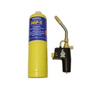 BRENNER MAPP Gas Torch Kit - Blow Torch with Piezo Ignition & MAP-X 385g CGA600 Cylinder - Heavy Duty High Heat Propane Torch for Plumbing, Brazing, Welding, Soldering, BBQ, Culinary & Camping
