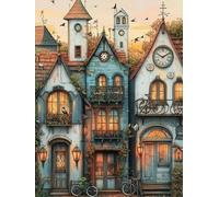 Brennora 5D Diamond Painting Kits Fairytale House DIY Adult Kids Beginner Diamond Crafts Home Wall Decoration 40x50 cm