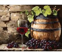 Brennora 5D Diamond Painting Kits Grape red Wine DIY Adult Kids Beginner Diamond Crafts Home Wall Decoration 40x50 cm