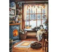 Brennora 5D Diamond Painting Kits Warm House DIY Adult Kids Beginner Diamond Crafts Home Wall Decoration 40x50 cm