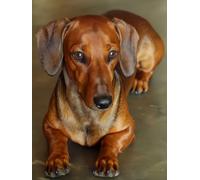 Brennora Cross Stitch Kits for Adults 11CT Pre-Printed Stamped Embroidery Kit Animal Dachshund DIY Handmade Home Wall Décor 40x50 cm