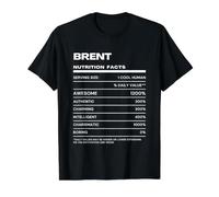 Brent Nutrition Facts Name Value Graphic T-Shirt, Men, Black, XL