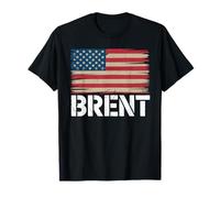 BRENT USA Flag T-Shirt Personalized 4th of July BRENT T-Shirt
