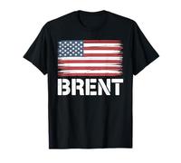 BRENT USA Flag T-Shirt Personalized 4th of July BRENT T-Shirt