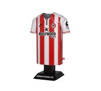Brentford FC 25/26 Home Metal Football Shirt - Officially Licensed Miniature Alloy Replica Jersey Collectible Display Gift - Personalise Customisable Name & Number Decals