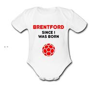 BRENTFORD SINCE I WAS BORN PERSONALISED Unique Baby Vest Baby Grow Babygrow Boys Girls UNISEX FOOTBALL