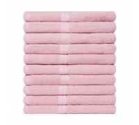 Brentfords 100% Cotton Bathroom Hand Towels - Premium Quality, Super Absorbent & Quick Drying Flannel - 50 x 80cm - Luxury Set of 10 - Blush Pink
