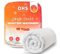 Brentfords 15 Tog Single Duvet, Winter Warm Single Quilt 15 Tog for Cold Nights Anti Allergy Soft Comfort Bedding Hotel Quality Breathable Heavy Duvets Non Allergenic Fibres, White