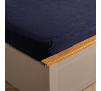 Brentfords 2 Pack Fitted Sheet King Size, Teddy Fleece Fitted Sheet Bed Cover Deep Pocket 25cm Fluffy Bedding Fade Resistant Cuddly Cosy Teddy Bear Bedding, Navy Blue - King