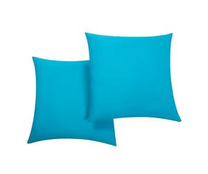 Brentfords 2 Pack Outdoor Cushion Covers Decorative Plain Blue Garden Cushion Covers, Super Soft Throw Pillowcases For Patio Sofa Living Room, Sea Blue-45x45cm