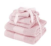 Brentfords 6 Piece Luxury 100% Cotton Luxury Supersoft Hand Bath Towel Bale - Blush Soft Pink