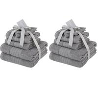 Brentfords Bath Bale, Towel Set, Cotton, Grey, 6 Piece (Pack of 2)