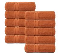 Brentfords Bath Towel Burnt Orange, Super Soft 100% Cotton Towels for Bathroom Showers Highly Absorbent Large Bath Towels Luxury Quality Towel Pack, 10 Piece