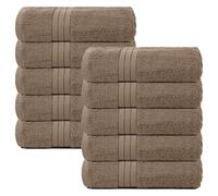 Brentfords Bath Towels Light Brown, 100% Cotton Ultra Soft Feel Extra Large Bath Towels High Absorbency Bath Sheets Homeware Essentials Towel Set, 10 Piece
