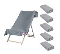 Brentfords Beach Towels for Adults, Holiday Essentials Quick Dry Sand Free, Charcoal Grey Set of 5