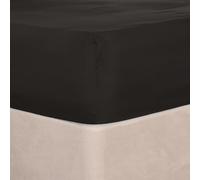 Brentfords Bedding Fitted Bed Sheets Double Charcoal, Easy Care Soft Microfibre Fabric Deep Pocket 25cm Double Bed Sheet Shrinkage and Fade Resistant Bedding Linen Bottom Sheet, 137 x 200cm