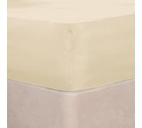 Brentfords Bedding Fitted Bed Sheets Double, Easy Care Soft Microfibre Fabric Deep Pocket 25cm Double Bed Sheet Shrinkage and Fade Resistant Bottom Sheet, Ivory - 135 x 190cm