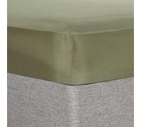 Brentfords Bedding Fitted Bed Sheets Double, Easy Care Soft Microfibre Fabric Deep Pocket 25cm Double Bed Sheet Shrinkage and Fade Resistant Bottom Sheet, Woodland Green - 137 x 190cm