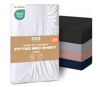 Brentfords Bedsheets for King Size Bed 2 Pack, Microfibre Bedsheet Easy Care Ultra Soft Fade Resistant Kingsize Fitted Sheet Bedding Cover Bed Linen Sheets, White