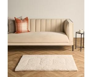 Brentfords Dog Blanket Large Sherpa Fleece Blanket for Dogs Cat Kittens Super Soft Quilted Pet Blankets Warm Washable Fleece Throw Protects for Bed and Sofa, Cream - 75 x 100cm