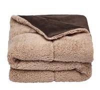 Brentfords Dog Blanket Large Sherpa Soft Fluffy Warm Pet Dog Blankets Washable Animal Cat Kitten Kennel Mat Warm Throw Over Plush Fleece, Chocolate Brown - 75 x 110cm