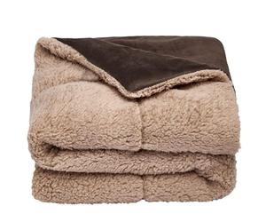 Brentfords Dog Blanket Large Sherpa Soft Fluffy Warm Pet Dog Blankets Washable Animal Cat Kitten Kennel Mat Warm Throw Over Plush Fleece, Chocolate Brown - 75 x 110cm