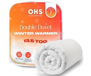 Brentfords Double Duvet 13.5 Tog, Winter Nights Warm Thick Cosy Quilt for Cold Weather Soft Touch Cover Non-Allergenic Bounce Back Bedding Hotel Quality Breathable Duvet Double, White