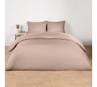 Brentfords Double Duvet Set, Super Soft Microfibre Polyester Plain Dyed Quilt Bedding Set Luxurious Warm Cosy Comfy Double Duvet Cover with 2 Pillowcases, Mink