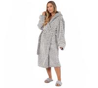 Brentfords Dressing Gowns for Women Teddy Marl, Mens Dressing Gowns Fleece Bath Robes Comfortable Adults Unisex Full-Length V-Neck Style Cosy Luxury Robe - One Size