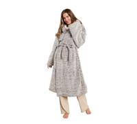 Brentfords Dressing Gowns for Women Teddy Marl, Mens Dressing Gowns Fleece Bath Robes Comfortable Adults Unisex Full-Length V-Neck Style Cosy Luxury Robe - One Size
