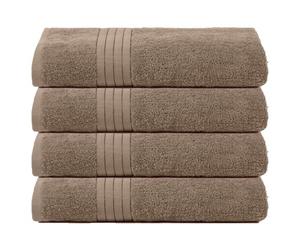 Brentfords Extra Large Bath Sheets Light Brown, 100% Cotton Shower Towel Super Soft Feel High Absorbency Bathroom Essentials, 4 Piece