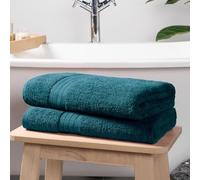Brentfords Extra Large Bath Sheets Teal Green, 100% Cotton Shower Towel Bath Sheets Super Soft Feel High Absorbency Bathroom Essentials, 2 Piece