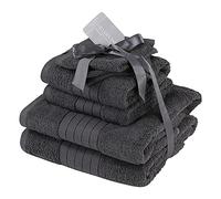 Brentfords Extra Large Bathroom Towel Sheets -100% Cotton - Premium Quality, Super Absorbent & Quick Drying Jumbo Towel - 90 x 150cm - Luxury Set of 4 - Charcoal Grey