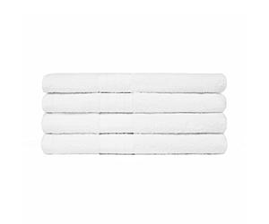 Brentfords Extra Large Bathroom Towel Sheets -100% Cotton - Premium Quality, Super Absorbent & Quick Drying Jumbo Towel - Luxury Set of 4 - White - 90 x 150cm