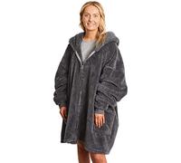 Long Teddy Fleece Oversized Hoodie Blanket Throw Brentfords Charcoal One Size