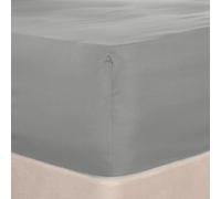 Brentfords Fitted Sheet Single Bed Silver Grey, Easy Care Soft Microfibre Fabric Deep Pocket 25cm Single Bed Sheet Shrinkage and Fade Resistant Bed Linen Bottom Sheets, 91 x 190cm