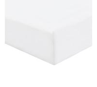 Brentfords Fitted Sheet Single Bed White, Easy Care Soft Microfibre Fabric Deep Pocket 25cm Single Bed Sheet Shrinkage and Fade Resistant Bed Linen Bottom Sheets, 91 x 190cm