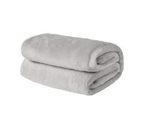 Brentfords Flannel Fleece Blanket Grey Throw, Super Soft Warm Fluffy Throws for Sofas Bed Settee Large Blanket Lightweight Double Bed Throw All Seasons, 150 x 200cm