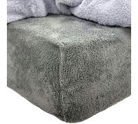 Brentfords Fleece Bedding King Size, Warm Super Soft Winter Bedding King Size Fitted Bed Sheet Fluffy Thermal Luxury Bedding, Charcoal Grey - Kingsize