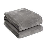 Brentfords Fleece Blanket Grey Throw for Sofa, Soft Warm Cosy Plain Throw Blanket for Bed Settee Armchairs Winter Blankets Lightweight Fluffy Double Bed Throw, Slate Grey - 150 x 200cm