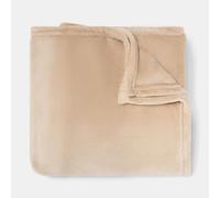 Brentfords Fleece Blanket Sofa Throw, Gifts for Women Soft Cosy Winter Warm Plain Blanket for Bed Settee Throws for Sofas Decorative Fluffy Single Bed Throw, Natural - 120 x 150cm